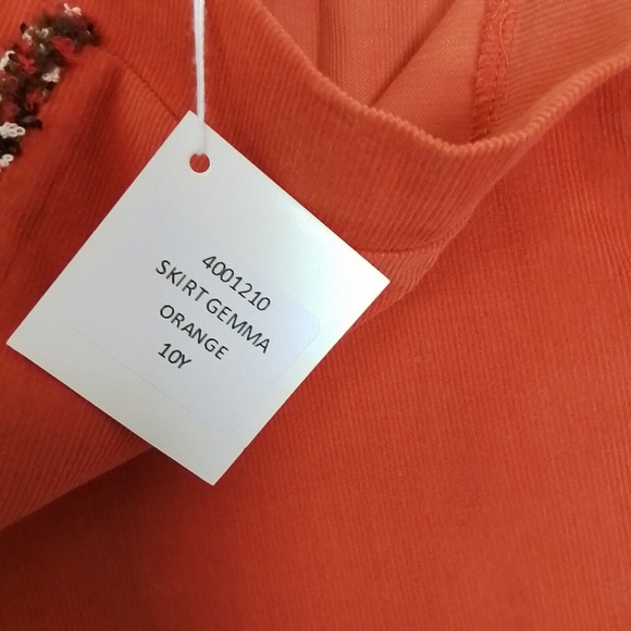 Anais & I Girls Gemma Skirt Sz 10 Orange Cotton Corduroy Mini Skirt Fringe Seams - Picture 11 of 11